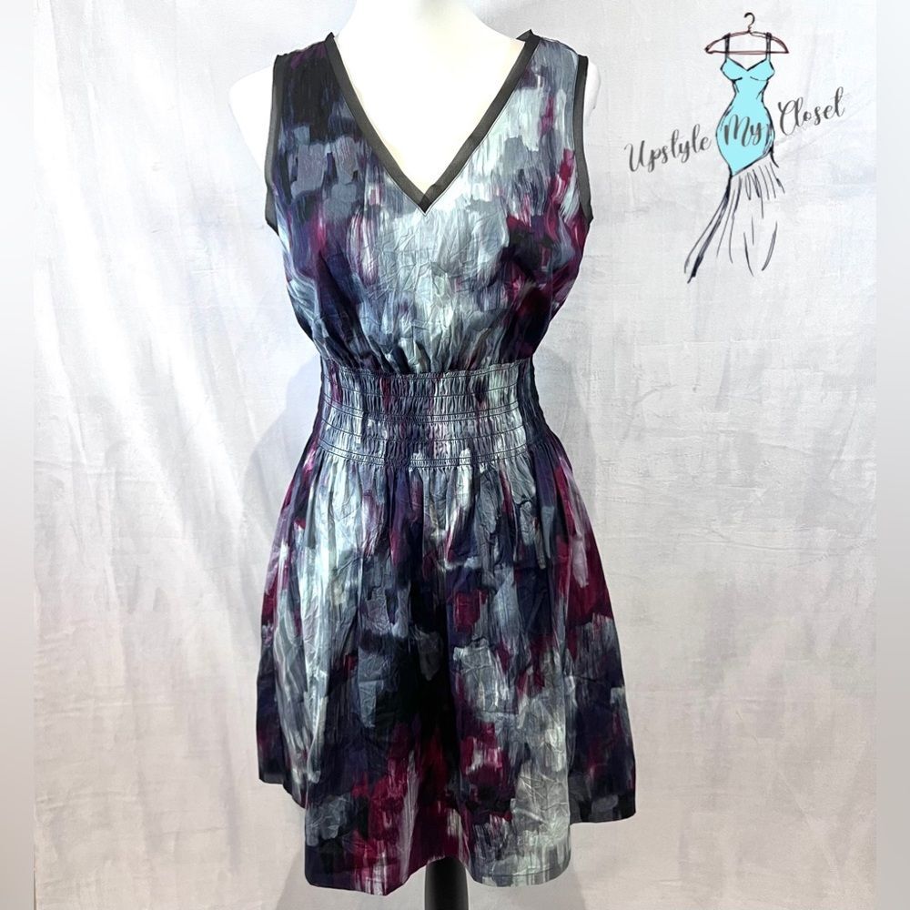 Simply Vera Wang watercolor smocked cotton dress size medium